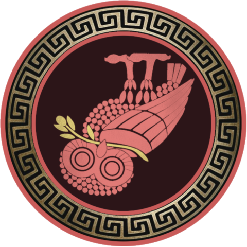 CRITICAL owl: the Owl of Athena rotated 180 degrees, crimson—a full inversion of the standard.